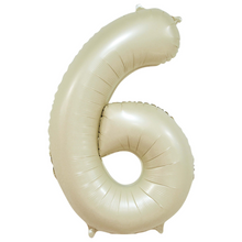 Folieballong, siffra 6 krämvit 86 cm