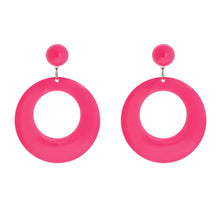 Örhängen, retro neon rosa