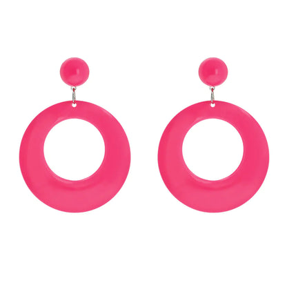 Örhängen, retro neon rosa