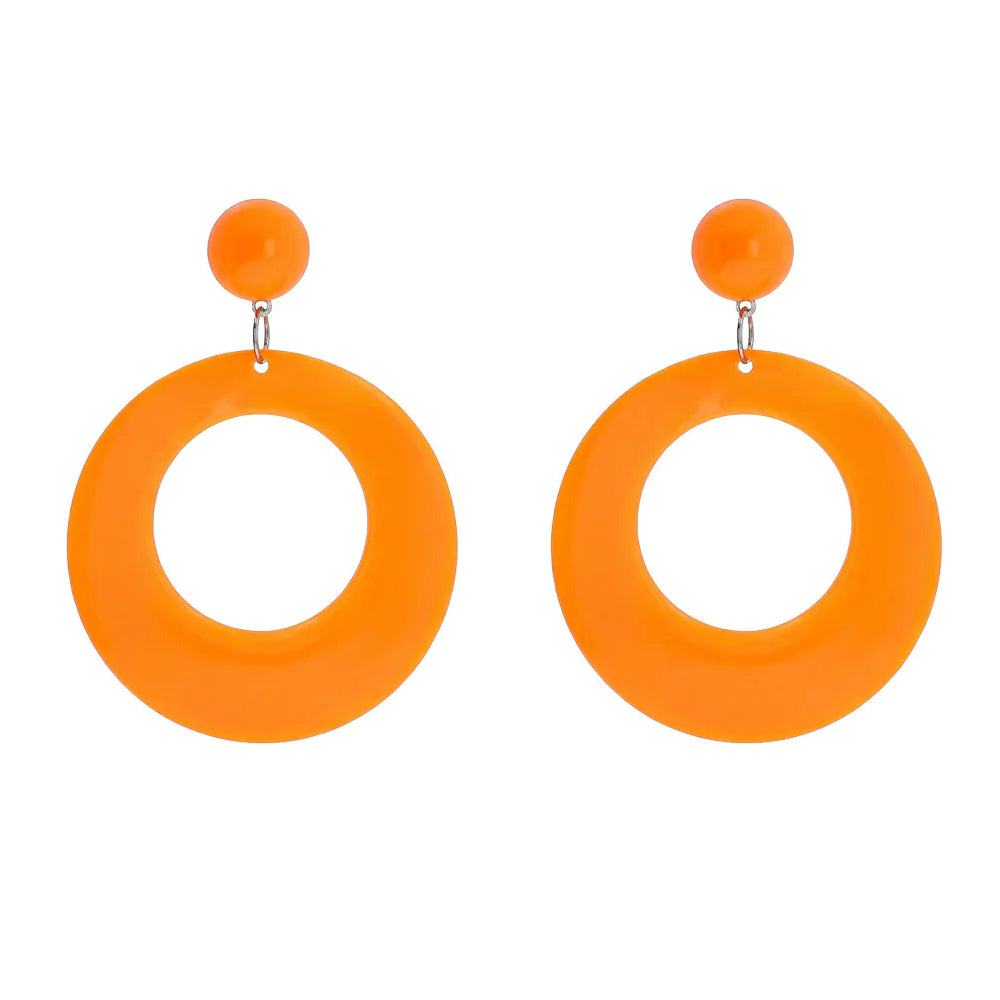 Örhängen, retro neon orange