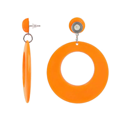 Örhängen, retro neon orange