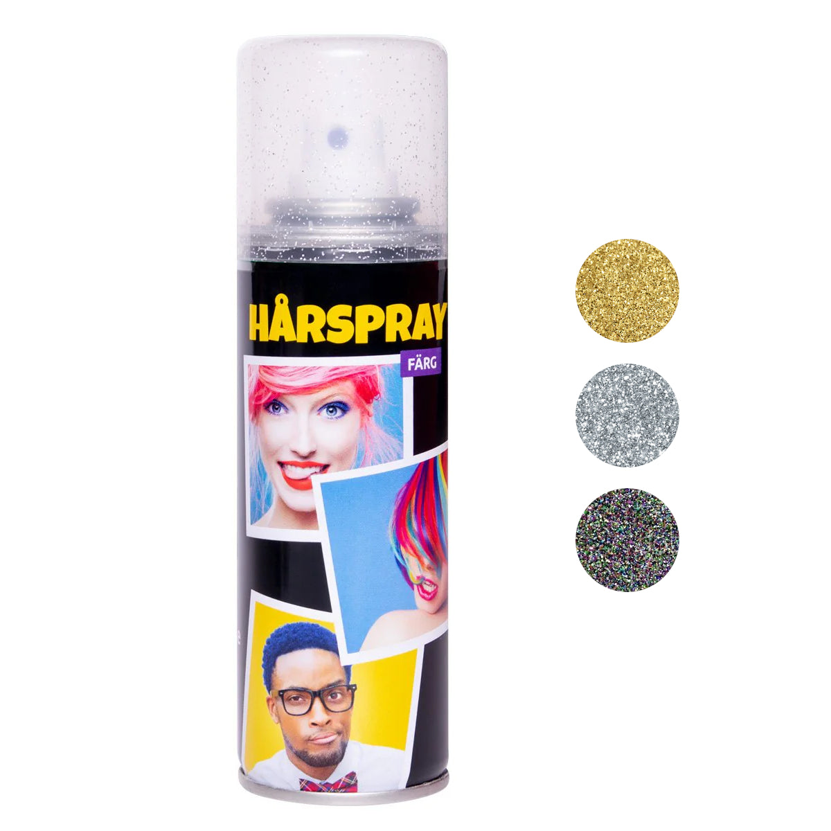 Hårspray, silverglitter