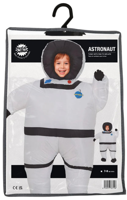 Uppblåsbar barndräkt, astronaut 7-9 år