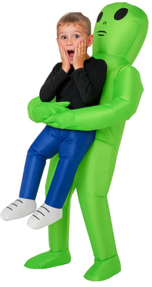 Uppblåsbar barndräkt, alien 10-12 år