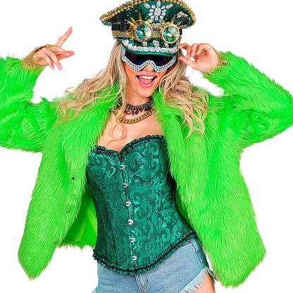 Jacka, neon grön XXL