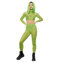 Bodysuit, Fever Cannabis Sheer Crop Top & Leggings