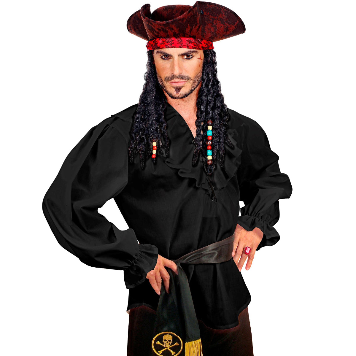 Piratskjorta, svart