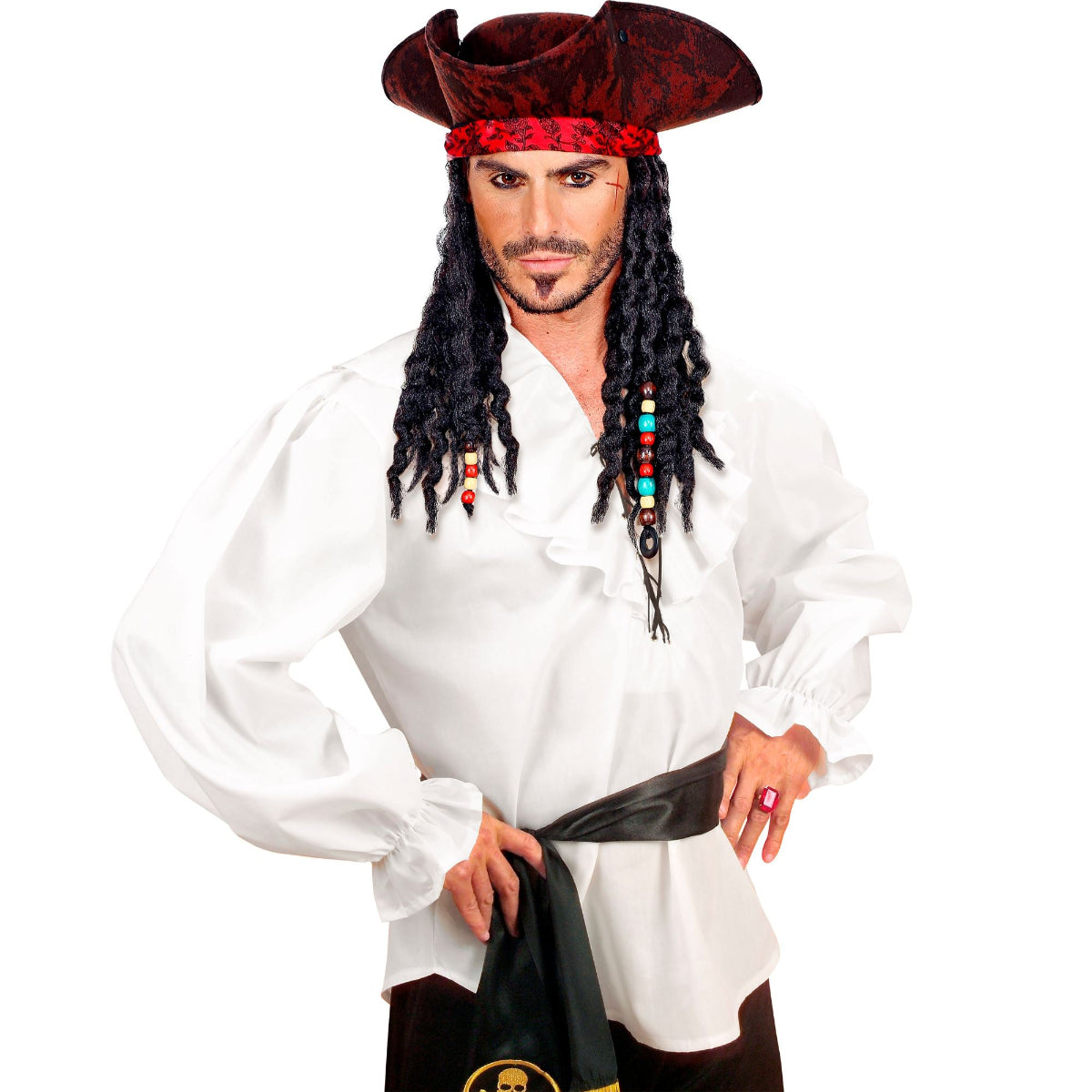 Piratskjorta, vit