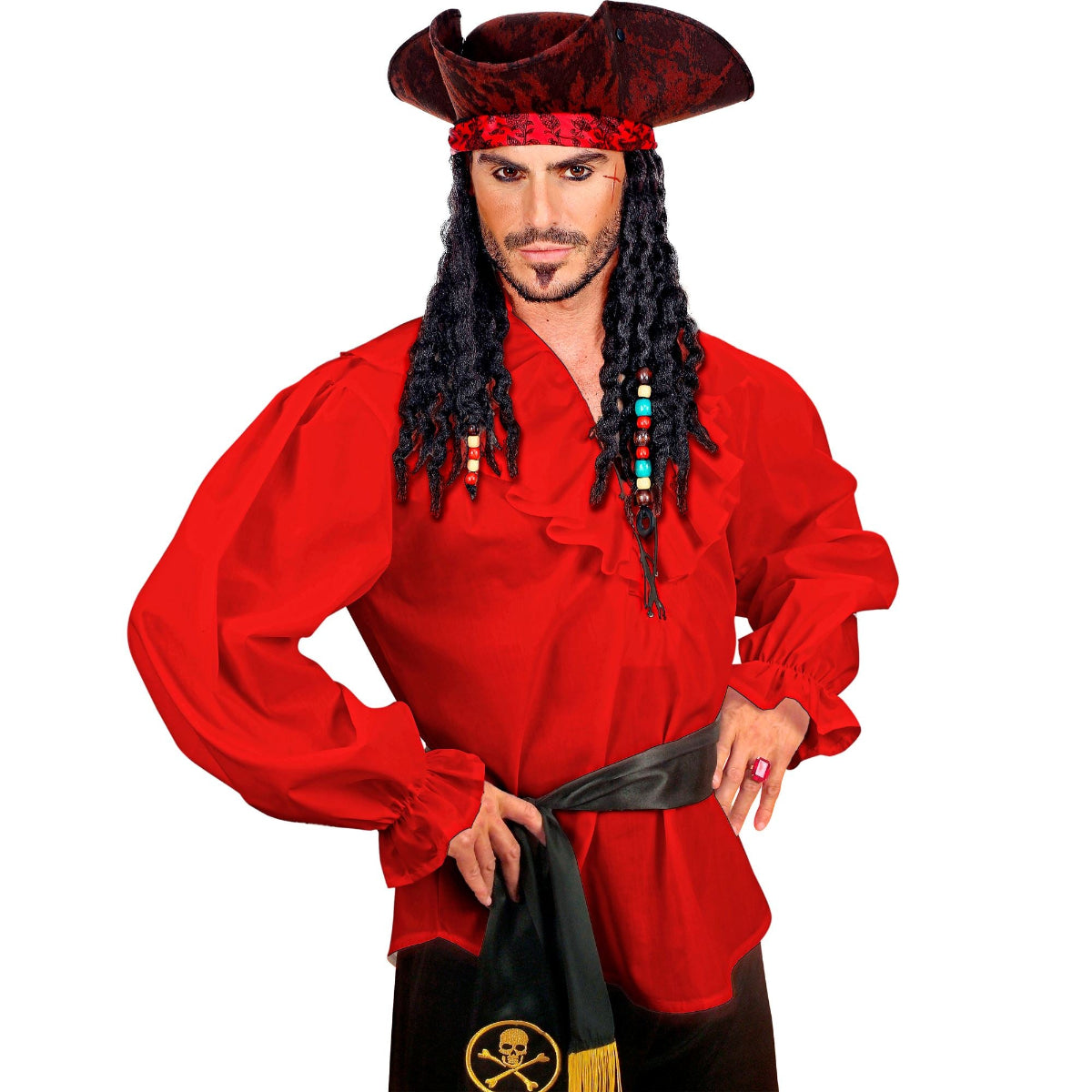 Piratskjorta, röd