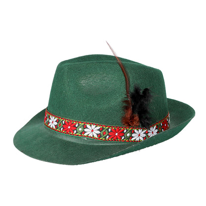 Tyrolerhatt, grön med band