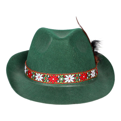 Tyrolerhatt, grön med band