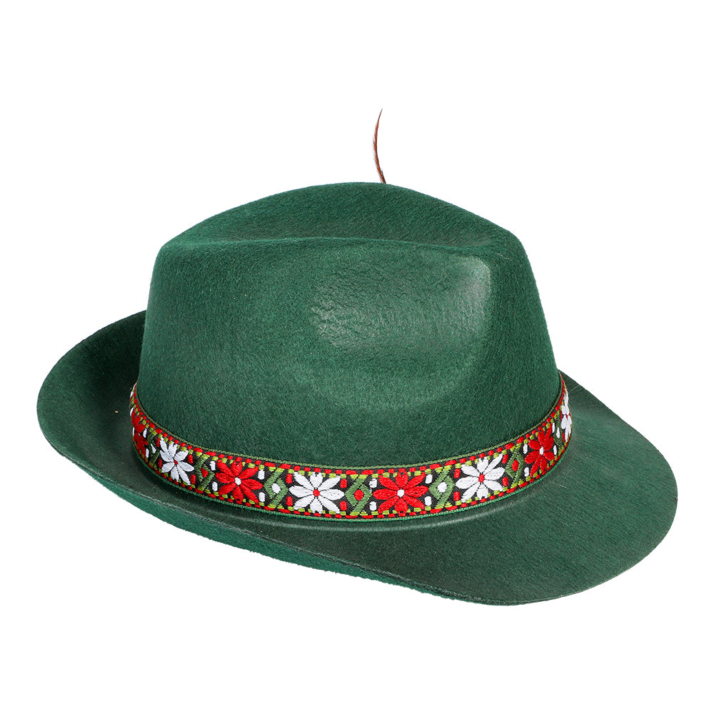 Tyrolerhatt, grön med band