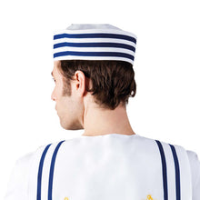 Matroshatt, blå/vit