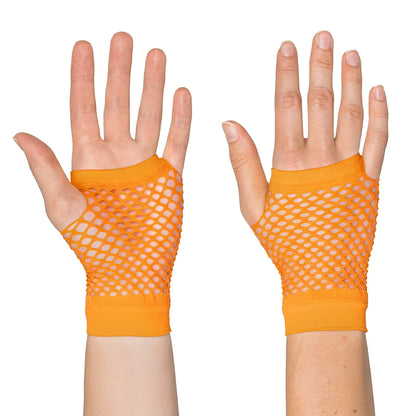 Näthandskar, neon orange korta 80-tal