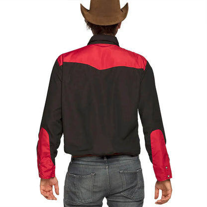 Cowboyskjorta, svart/röd XL
