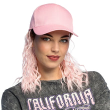 Keps med hår, rosa
