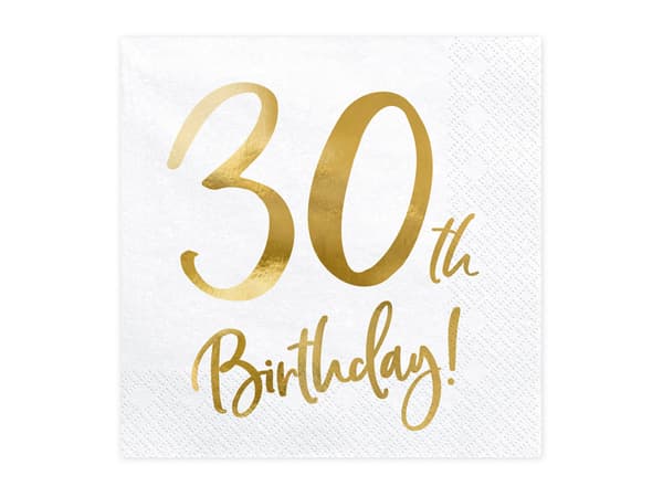 Servetter, happy birthday 30th 20 st