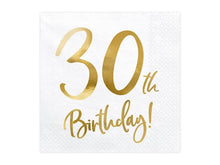 Servetter, happy birthday 30th 20 st