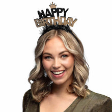 Tiara, Happy Birthday guld/svart