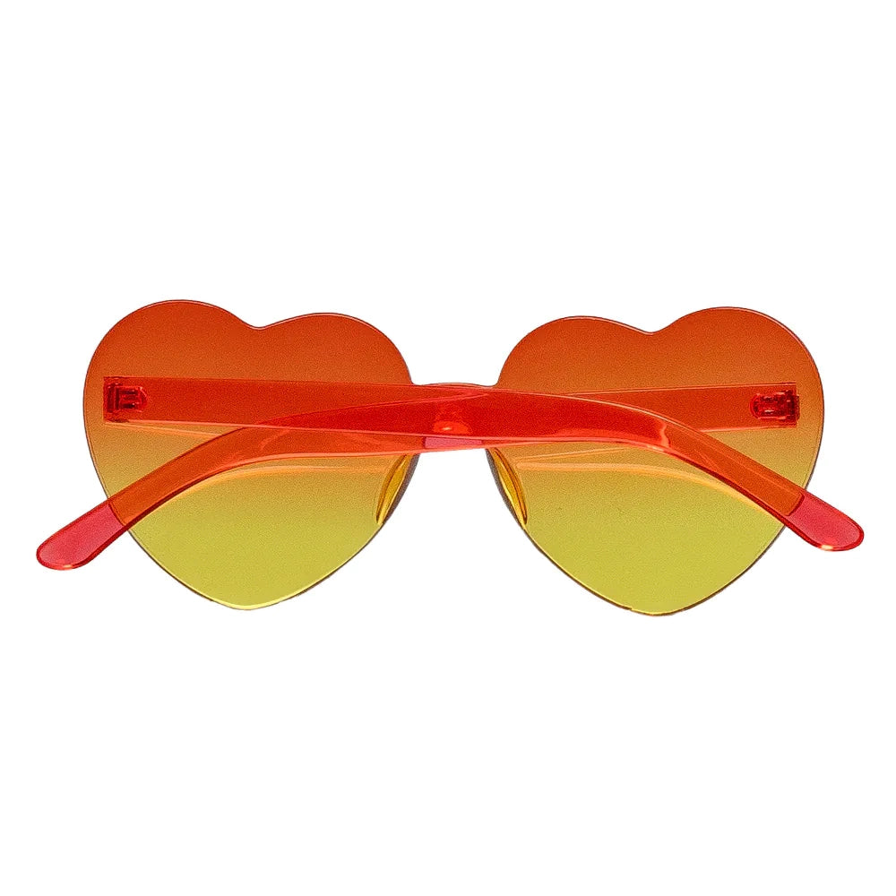 Glasögon, festival hearts orange mirror