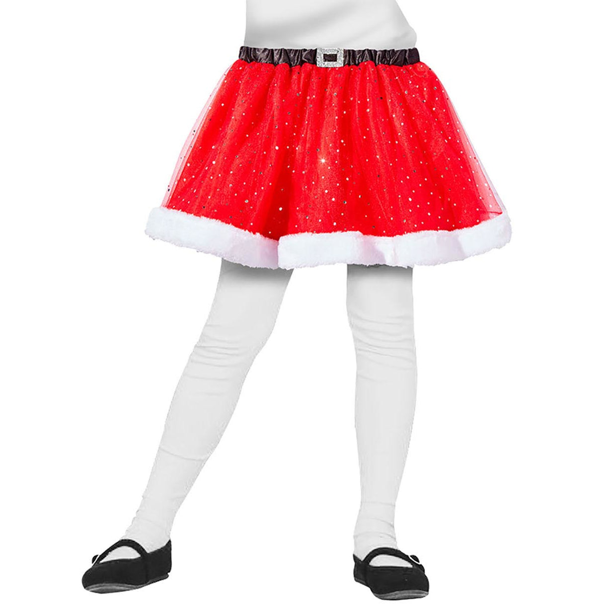 Tyllkjol för barn, röd glitter