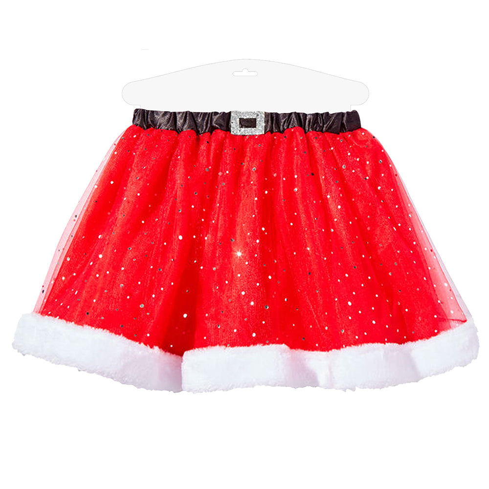 Tyllkjol för barn, röd glitter