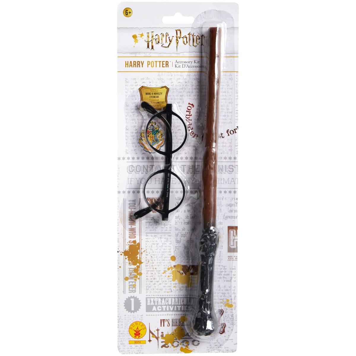 Harry Potterset, glasögon & stav