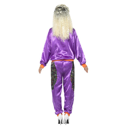 Träningsoverall, 80s retro lila L