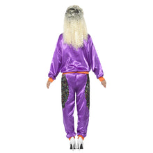 Träningsoverall, 80s retro lila XL