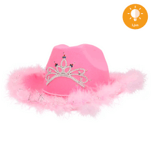 Cowboyhatt, rosa LED