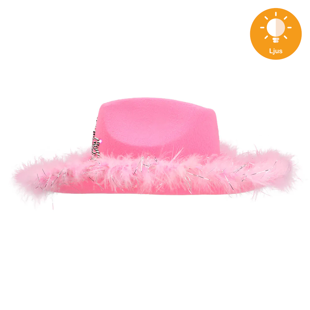 Cowboyhatt, rosa LED