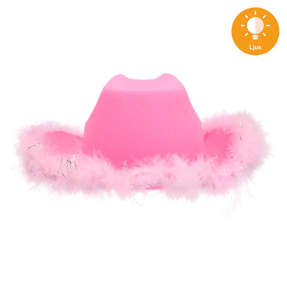 Cowboyhatt, rosa LED