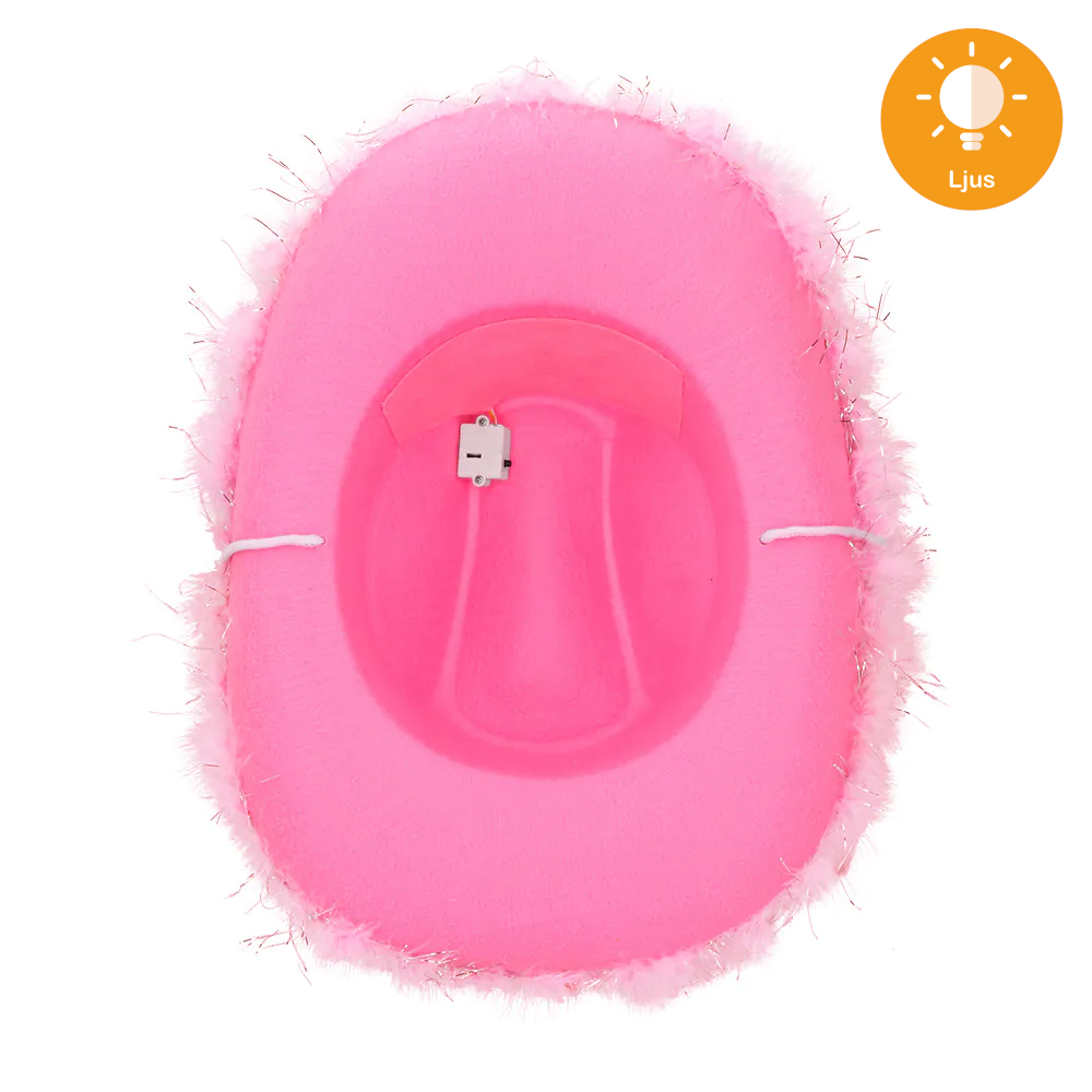 Cowboyhatt, rosa LED