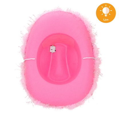 Cowboyhatt, rosa LED
