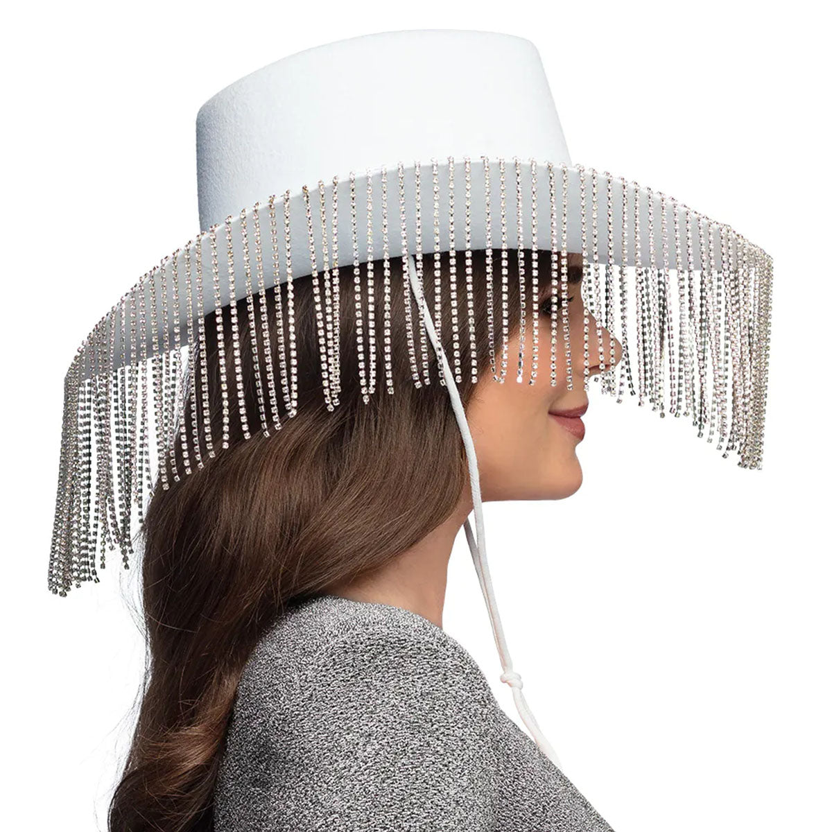 Cowboyhatt, showgirl vit