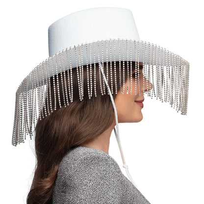 Cowboyhatt, showgirl vit