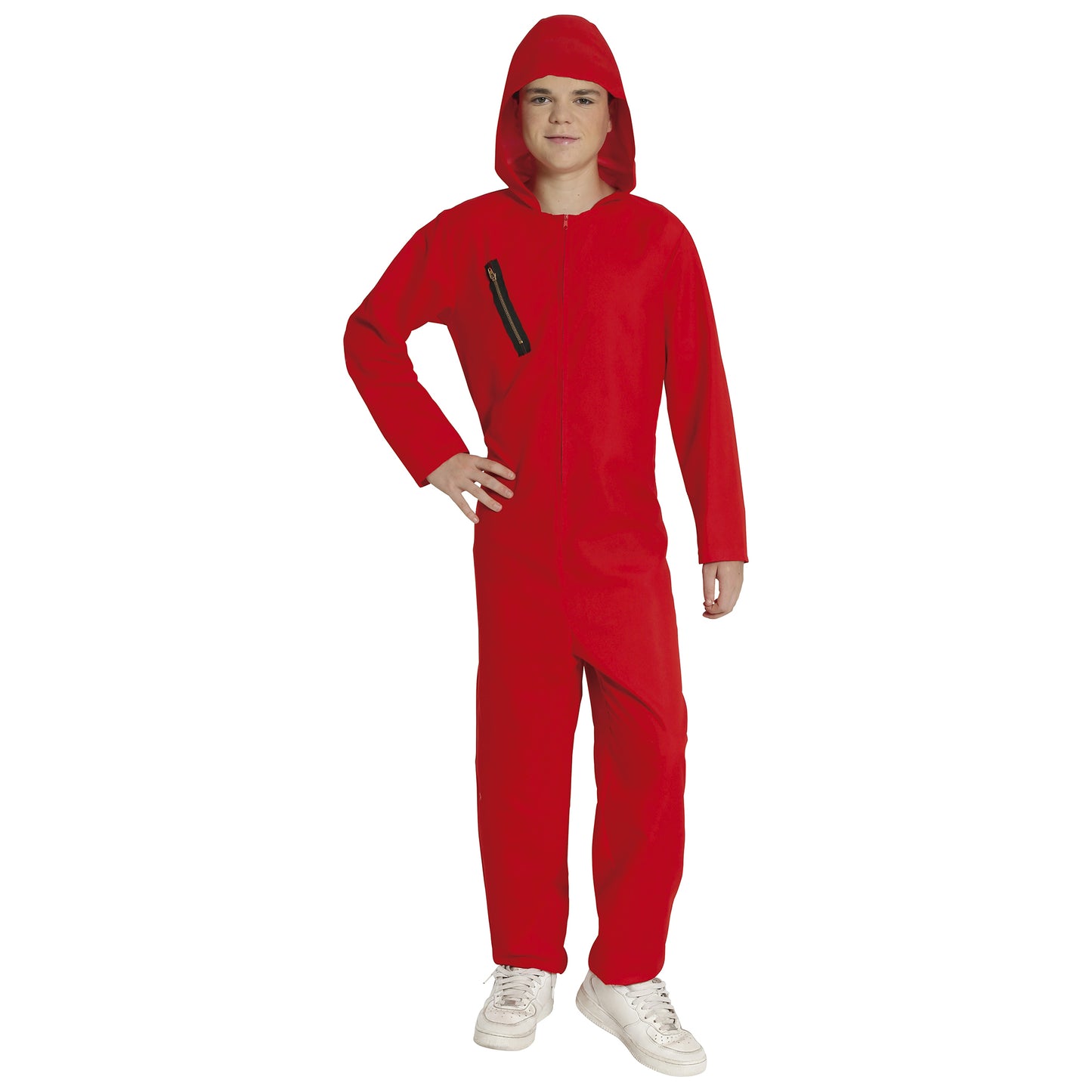 Tonårsdräkt, röd overall med huva 14-16 år (168 cm)