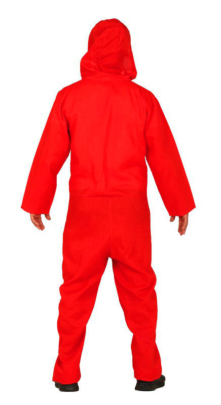 Tonårsdräkt, röd overall med huva 14-16 år (168 cm)