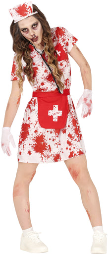 Tonårsdräkt, zombie sjuksköterska 14-16 år (168 cm)