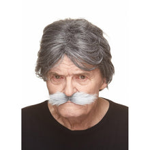 Mustasch, klondike grå/vit