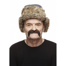 Mustasch, cowboy brun/grå