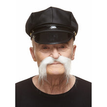 Mustasch, biker vit