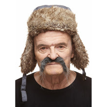 Mustasch, biker svart/vit