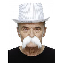 Mustasch, rebel vit
