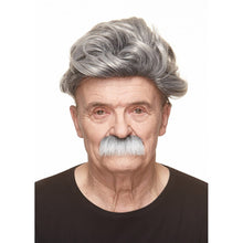 Mustasch, professor grå/vit