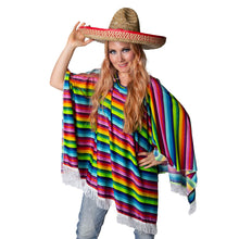Poncho, flerfärgad