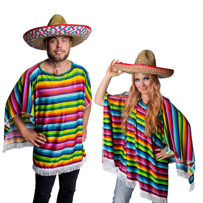 Poncho, flerfärgad