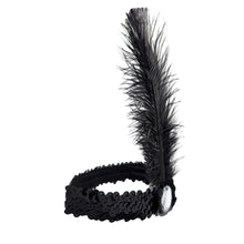 Pannband med fjäder, svart