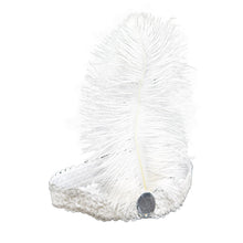 Pannband med fjäder, vit