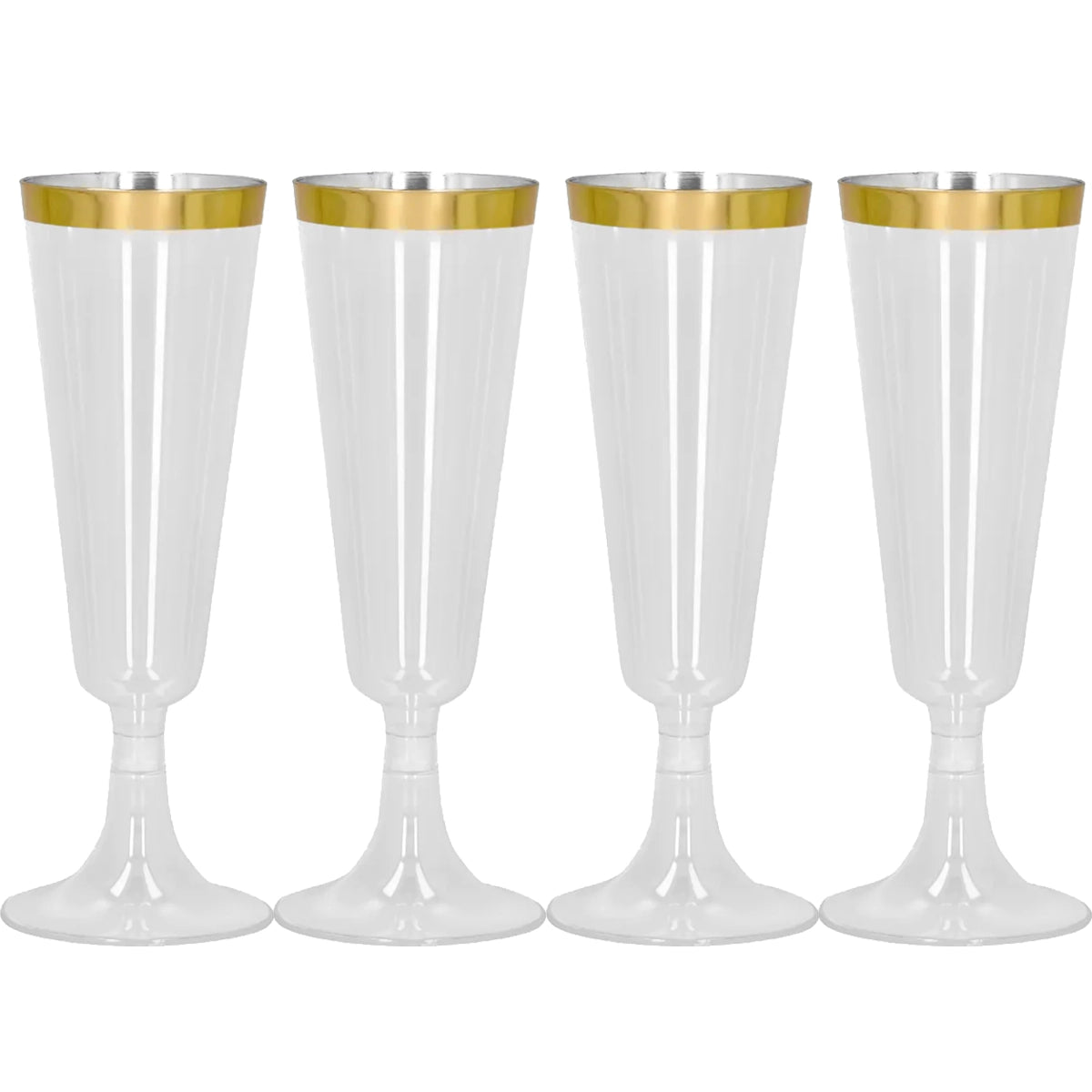 Plastglas, guld 4 st